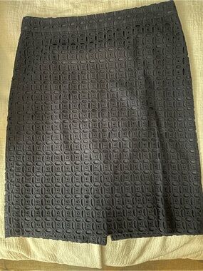 J.Crew Navy Blue Eyelet Pencil Skirt